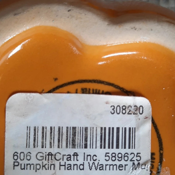 Giftcraft Thanksgiving Pumpkin Hand Warmer Ceramic Mugs  12oz  Set of 2 - Picture 5 of 7